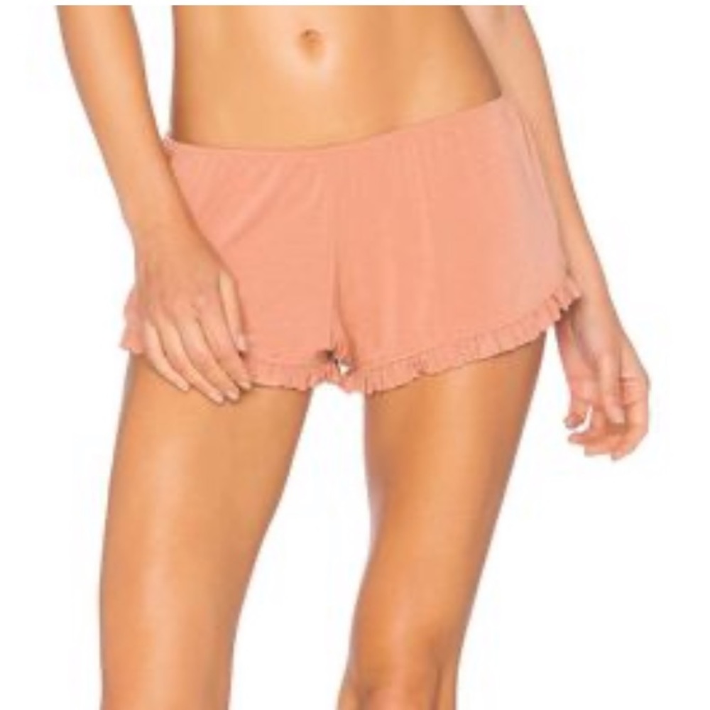 Olympia Theodora Blush Pink Ruffle Sleep Shorts